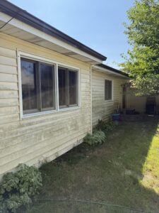 House Siding before cleaning.