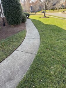 Concrete Walkway before cleaning in Charlotte, NC.
