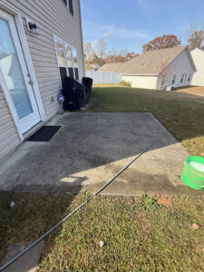 Dirty concrete patio in Charlotte, NC.