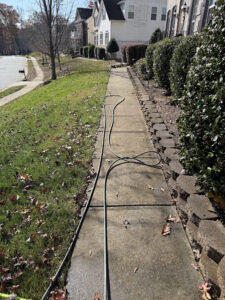 Dirty concrete walkway in Charlotte, NC.