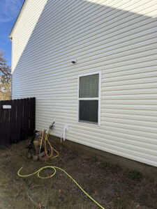 Cleaned house siding in Charlotte, NC.