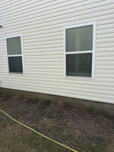 After soft house washing on vinyl siding in charlotte, NC.