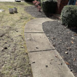 Charlotte Highland Creek Neighborhood Home's concrete walkway before surface cleaning